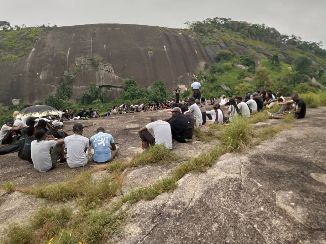 tfn fellows in a group picture at kujama mountain