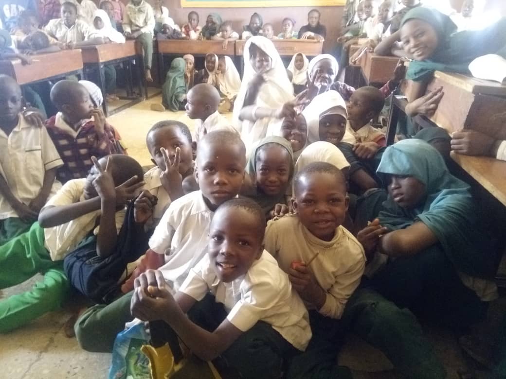 a cross-section of pupils attending the exchange