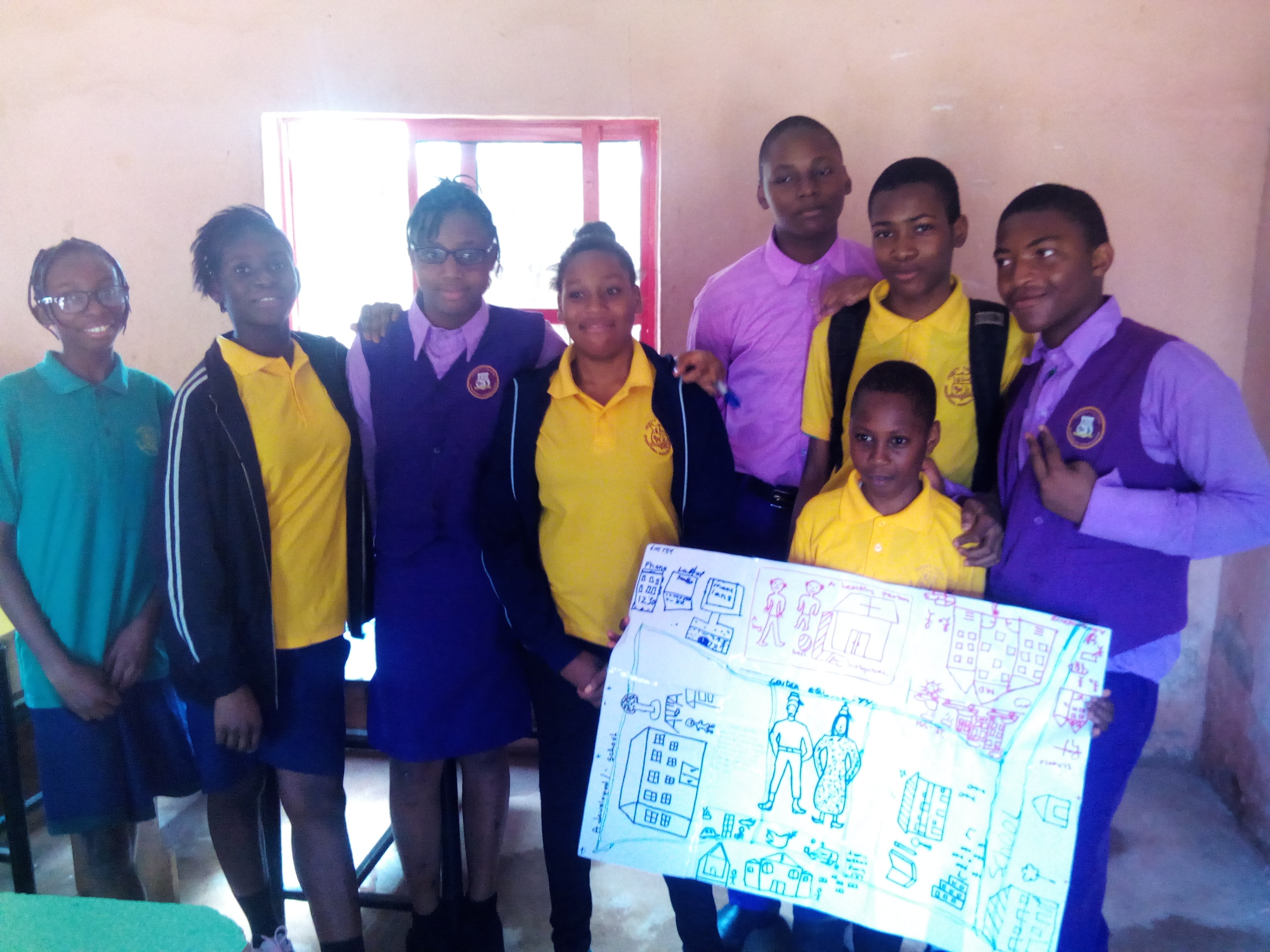 senior students showcasing their country diagram