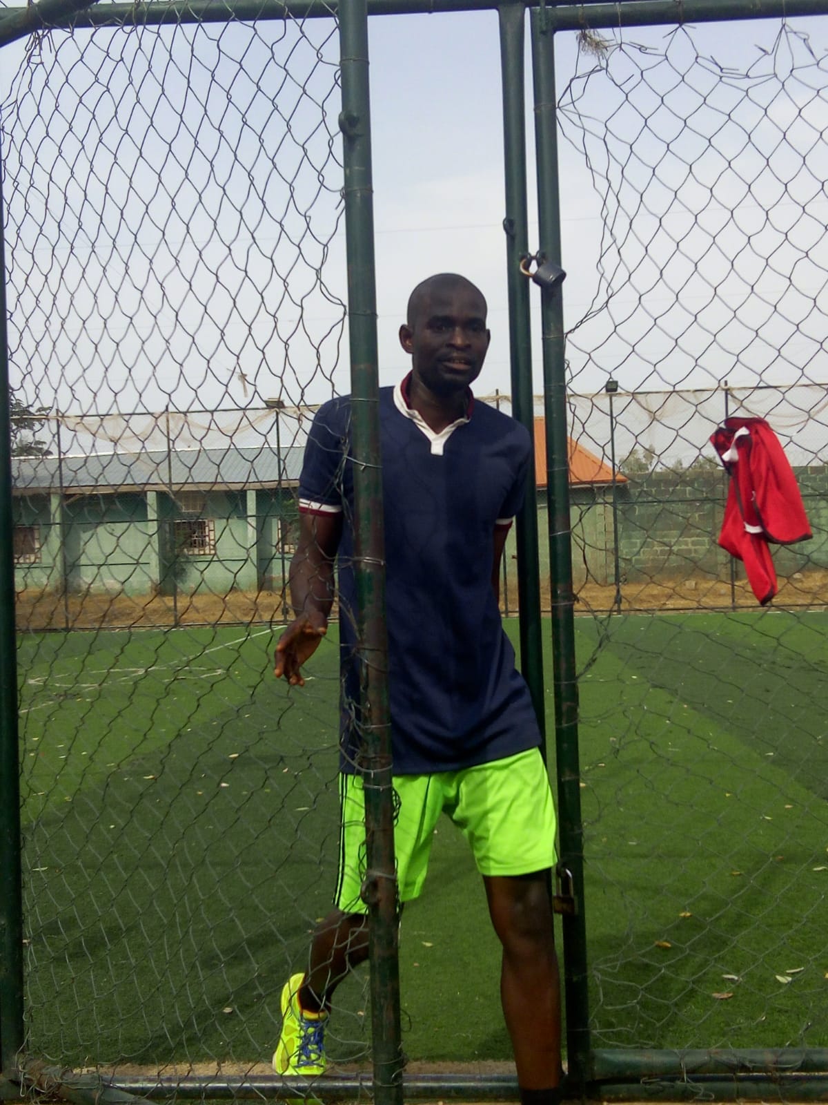amos coming out from the football pitch